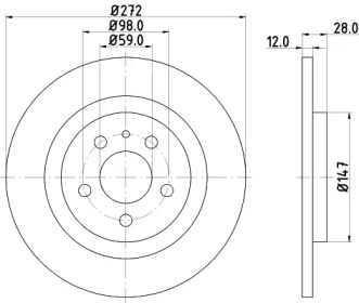 Тормозной диск HELLA 8DD 355 109-141