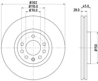 Тормозной диск HELLA 8DD 355 127-831