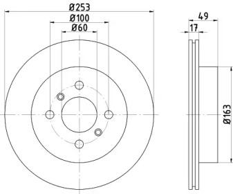 Тормозной диск HELLA 8DD 355 109-221