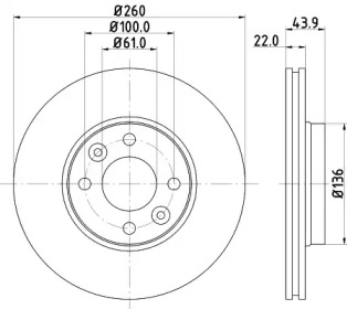 Тормозной диск HELLA 8DD 355 109-331