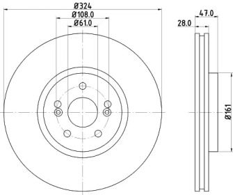 Тормозной диск HELLA 8DD 355 109-361