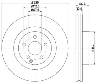 Тормозной диск HELLA 8DD 355 109-432