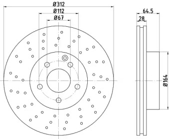 Тормозной диск HELLA 8DD 355 127-941