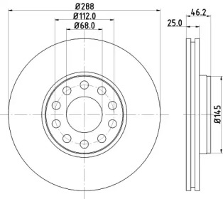 Тормозной диск HELLA 8DD 355 109-622