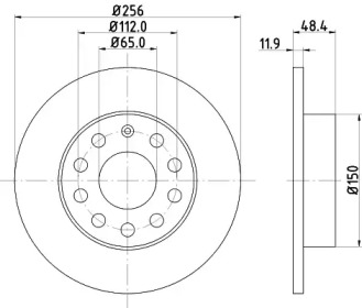 Тормозной диск HELLA 8DD 355 109-641