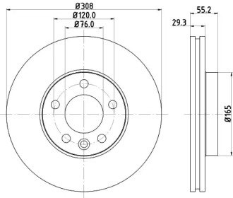 Тормозной диск HELLA 8DD 355 109-651