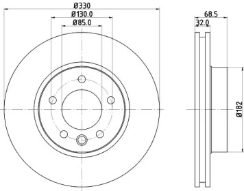 Тормозной диск HELLA 8DD 355 121-081