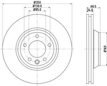 Тормозной диск HELLA 8DD 355 109-751