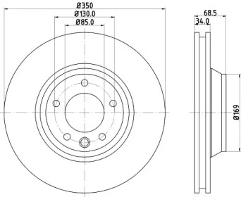 Тормозной диск HELLA 8DD 355 121-101