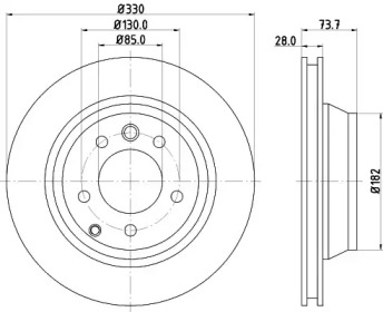 Тормозной диск HELLA 8DD 355 129-761