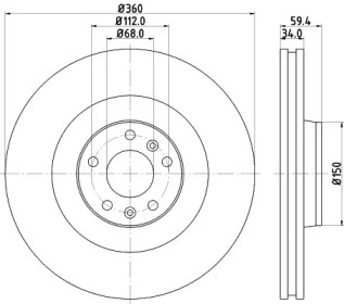 Тормозной диск HELLA 8DD 355 109-841