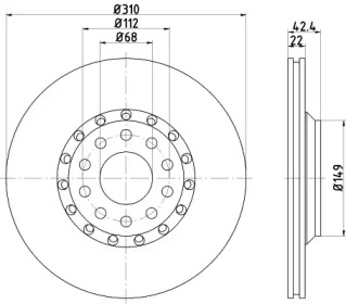 Тормозной диск HELLA 8DD 355 109-881