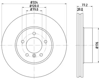 Тормозной диск HELLA 8DD 355 109-921