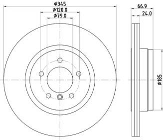 Тормозной диск HELLA 8DD 355 110-041