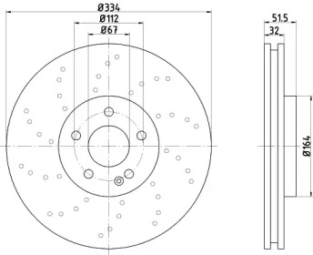 Тормозной диск HELLA 8DD 355 110-141