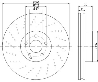 Тормозной диск HELLA 8DD 355 122-692