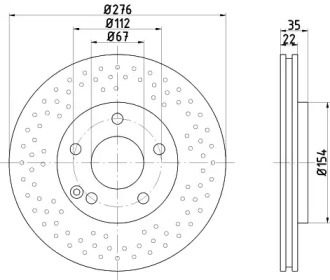 Тормозной диск HELLA 8DD 355 110-201