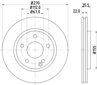 Тормозной диск HELLA 8DD 355 110-231