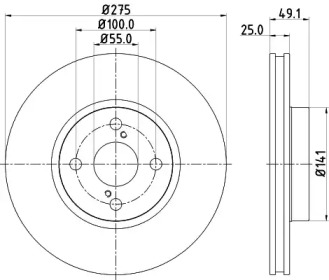 Тормозной диск HELLA 8DD 355 110-441