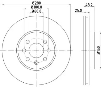 Тормозной диск HELLA 8DD 355 128-211