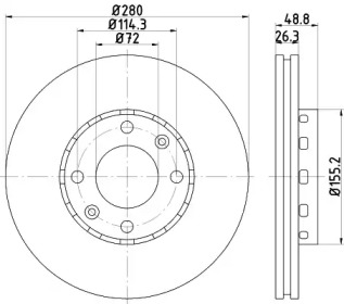 Тормозной диск HELLA 8DD 355 111-021