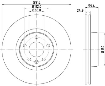 Тормозной диск HELLA 8DD 355 128-291