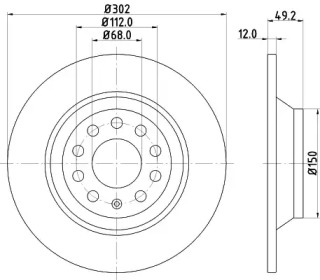 Тормозной диск HELLA 8DD 355 111-181