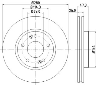 Тормозной диск HELLA 8DD 355 129-711