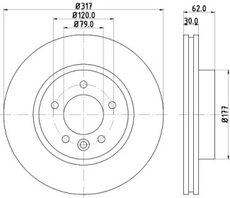 Тормозной диск HELLA 8DD 355 129-471