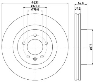 Тормозной диск HELLA 8DD 355 122-752