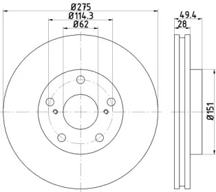 Тормозной диск HELLA 8DD 355 111-611