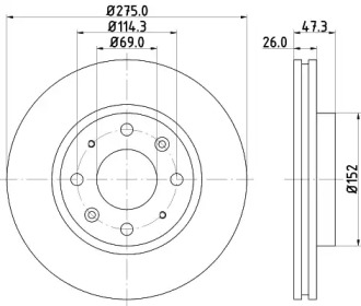 Тормозной диск HELLA 8DD 355 111-781