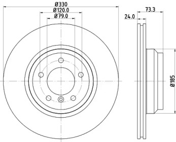 Тормозной диск HELLA 8DD 355 123-871