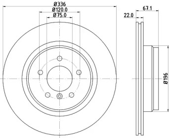 Тормозной диск HELLA 8DD 355 122-001