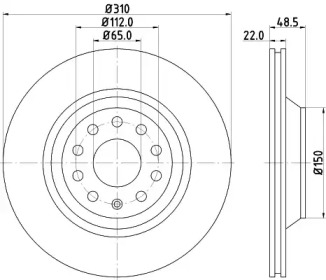 Тормозной диск HELLA 8DD 355 112-111