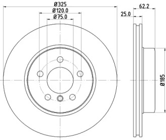 Тормозной диск HELLA 8DD 355 112-221