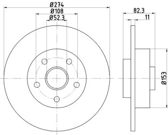 Тормозной диск HELLA 8DD 355 112-361