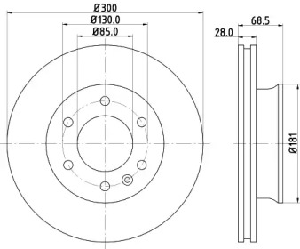 Тормозной диск HELLA 8DD 355 124-101