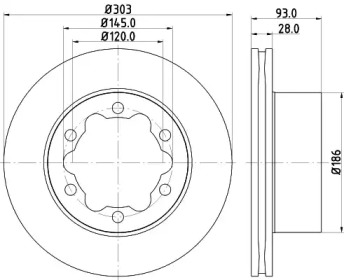 Тормозной диск HELLA 8DD 355 129-411