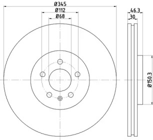 Тормозной диск HELLA 8DD 355 112-381