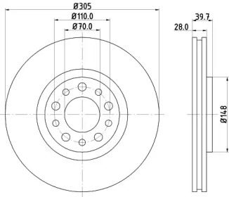 Тормозной диск HELLA 8DD 355 112-511