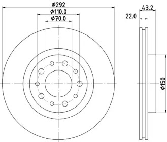 Тормозной диск HELLA 8DD 355 112-551