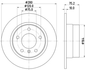 Тормозной диск HELLA 8DD 355 112-631