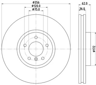 Тормозной диск HELLA 8DD 355 121-361