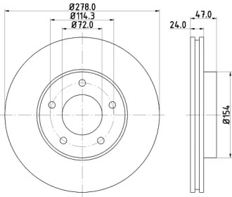 Тормозной диск HELLA 8DD 355 112-731