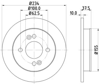 Тормозной диск HELLA 8DD 355 112-801