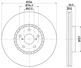 Тормозной диск HELLA 8DD 355 112-871