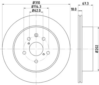 Тормозной диск HELLA 8DD 355 121-961