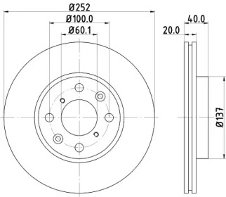 Тормозной диск HELLA 8DD 355 112-971