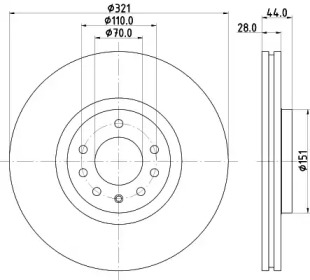 Тормозной диск HELLA 8DD 355 113-101